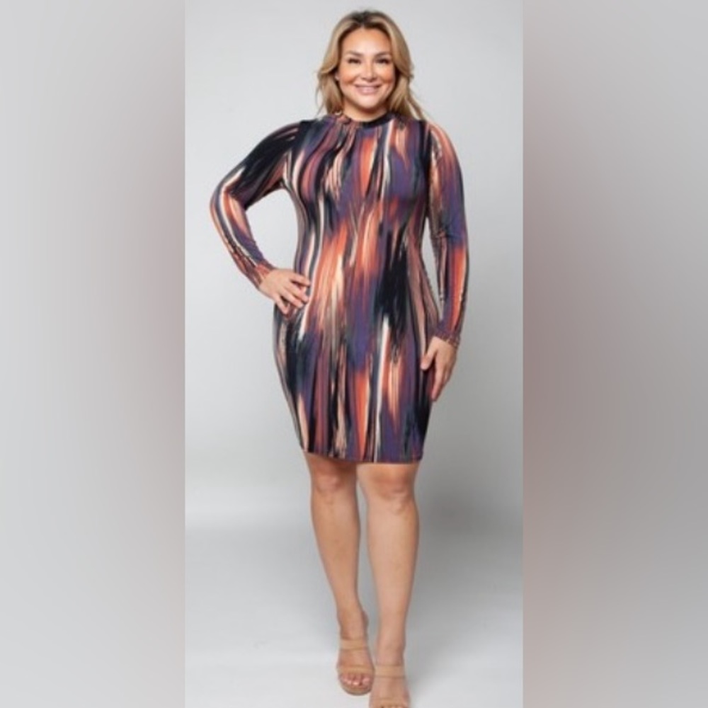 Polyester and Sweater mid-length dress.